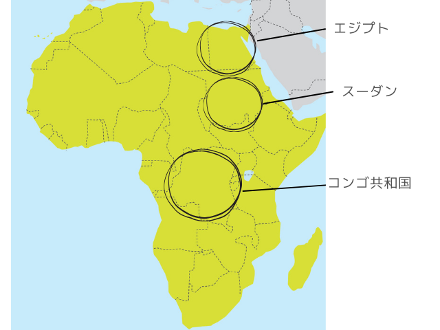 アフリカの地図